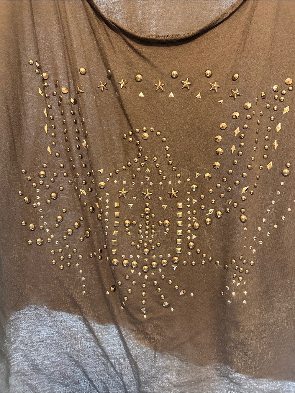 Studded Brown/gray Women’s Top with studded Accents